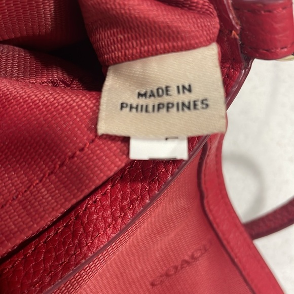 Coach Liv Pouch Red Leather Crossbody Bag - Picture 12 of 15